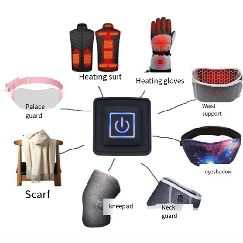 5Pcs Electric Heating Clothes Three-Step Temperature Control Switch Waterproof Switch Silicone Temperature Control Durable