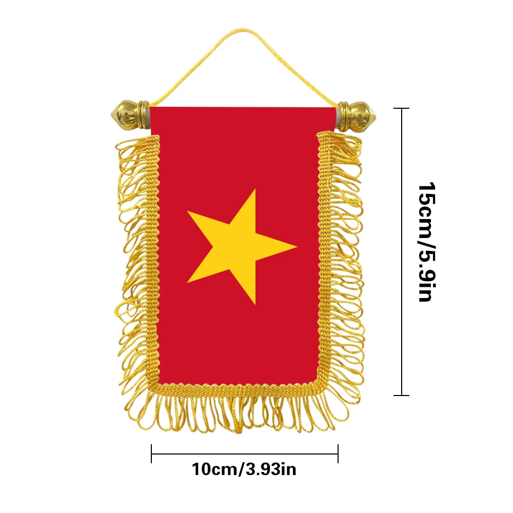 Vietnam small hangicng flag 10x15cm triangular flag car decoration hanging flag double-sided pattern with suction cup