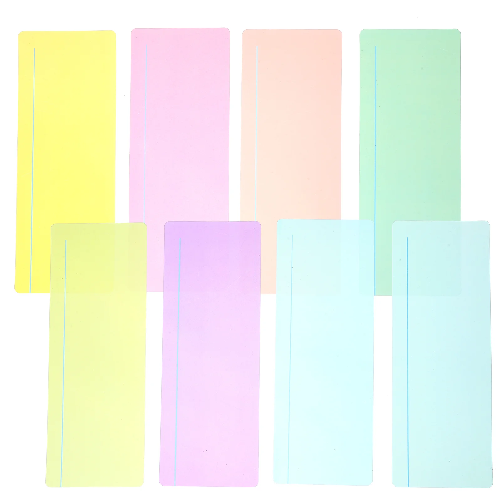 8 Pcs bookmark plastik berwarna panduan membaca Strip rumah tangga Strip penanda kalimat alat bening