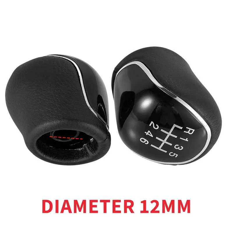 5/6 Speed Gear Shift Knob for Ford Mondeo 4 Mk4 Focus S-Max C- Max Kuga Galaxy Leather Shifter Lever Arm Headball Car Accessorie