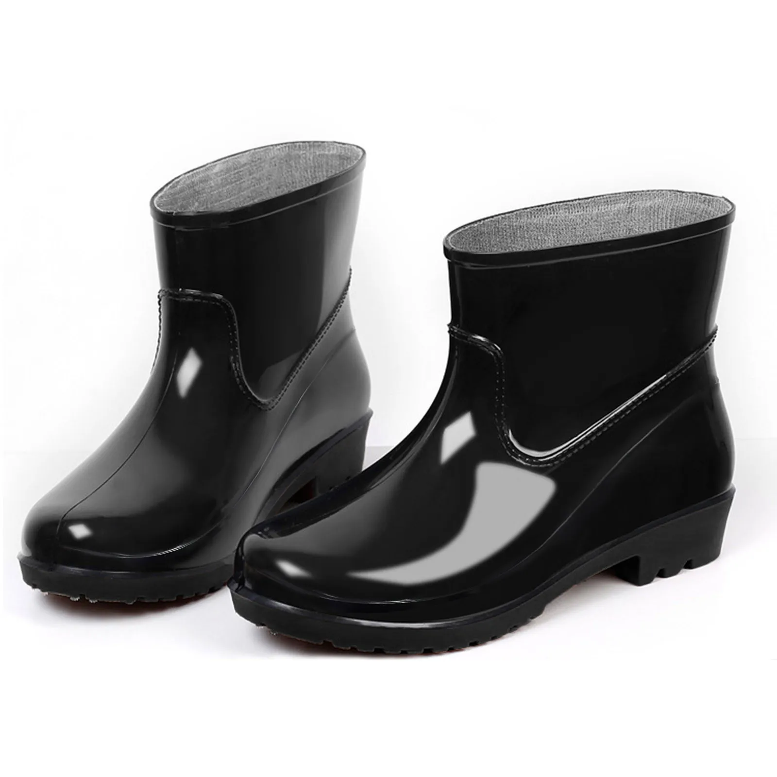 Women\'s Rain Boots Waterproof Rubber Shoes Woman Antiskid Thick Soled Work Shoes Four Reasons New Fashion Botas De Mujer