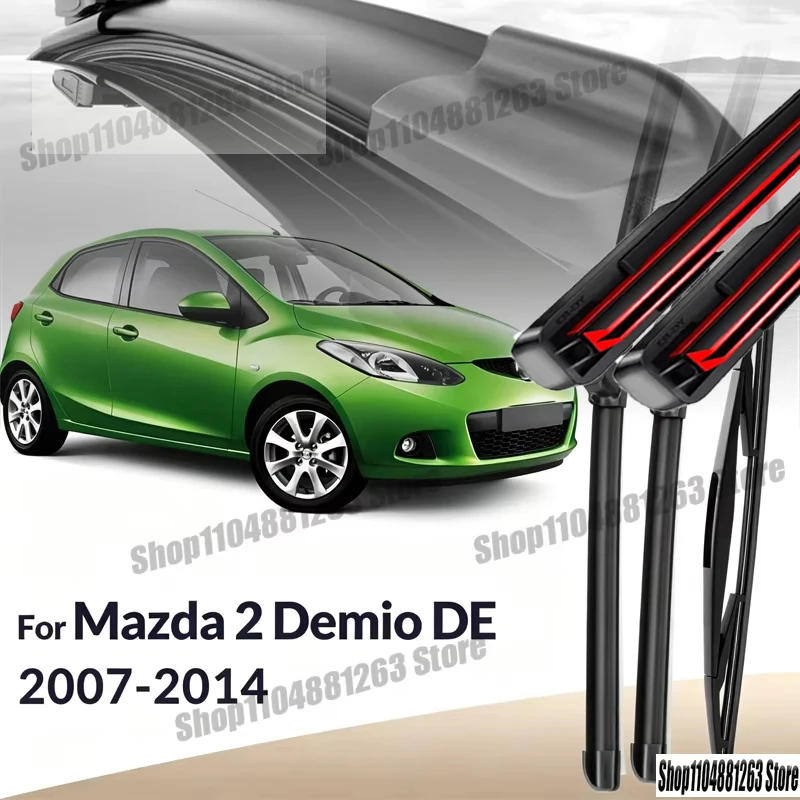 

Front & Rear Wiper Blades For Mazda 2 Demio DE 2007-2014 2008 2009 2010 Wiper Windshield Windscreen Window Brushes 24"+14"+14"