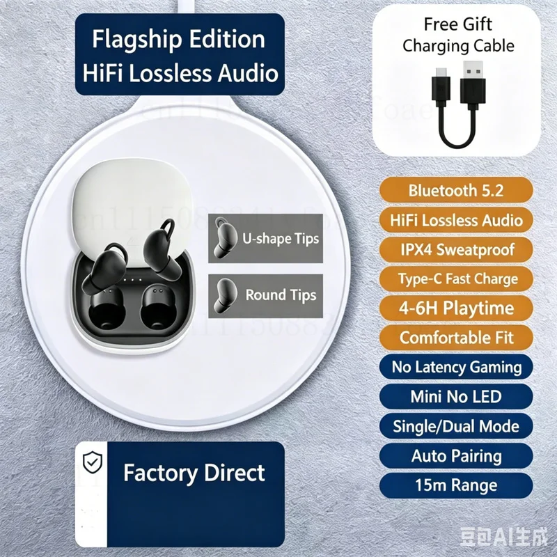 Bluetooth headphones wireless  Stereo sound, ultra-long battery life, voice control, supports music, low latency for gaming