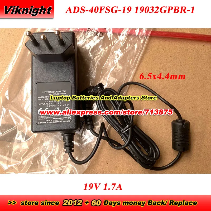 Genuine ADS-40FSG-19 19032GPBR-1 AC Adapter For LG 19V 1.7A 32.3W P/N EAY62790013 Power Supply with 6.5x4.4mm Tip