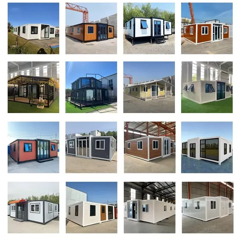 Mobile Home Prefabricated Container House Cabins 20FT 40FT Small Tiny Home Folding Expandable Portable Steel Structure House