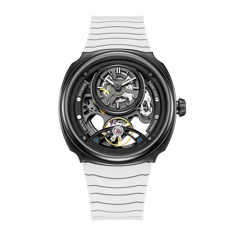 DANIEL GORMAN High Quality Men's Automatic Watch with Stylish Sports Silicone Strap 50M Waterproof Mechanical Watches