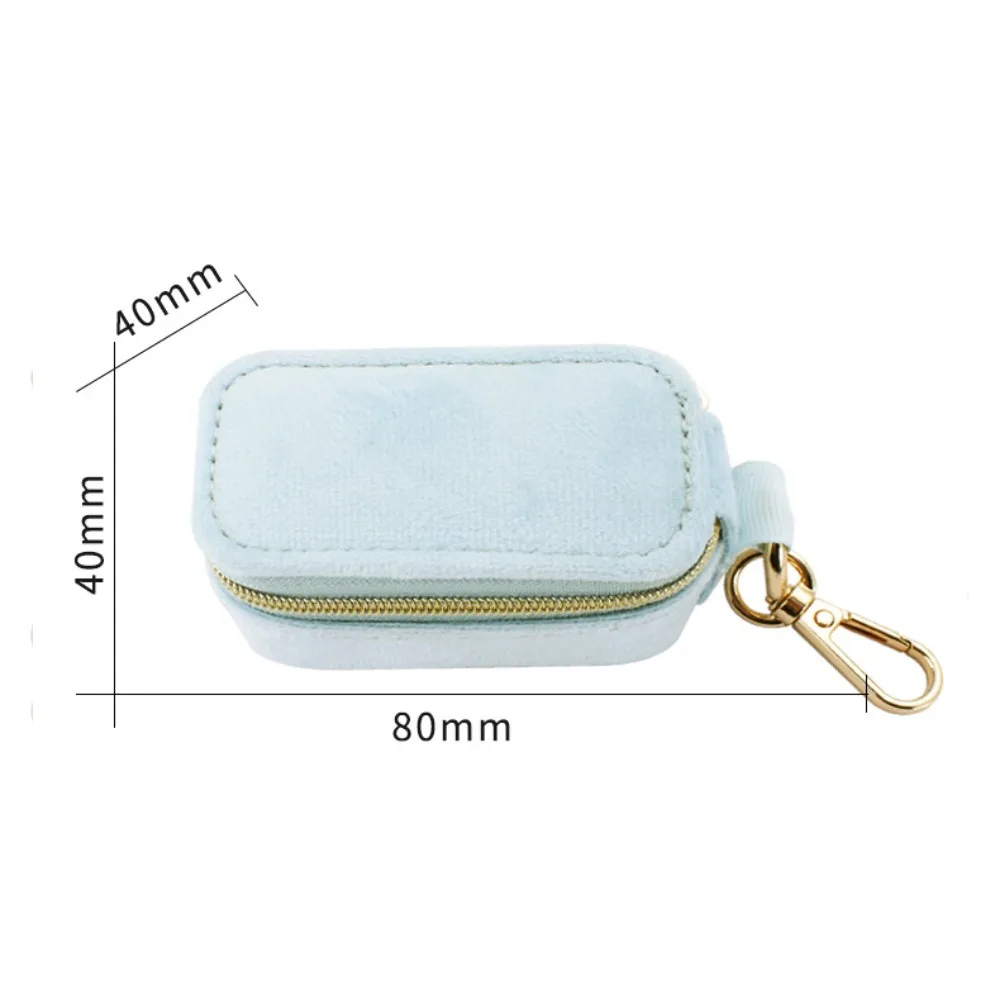 Nowe aksamitne pudełko do przechowywania biżuterii z brelokiem Mini torba na biżuterię Przenośne zawieszki Organizer biżuterii Etui ślubne