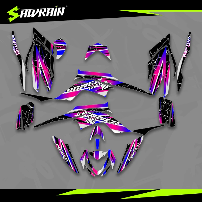 

Sawrain Motorcycle Graphics Backgrounds Decal Stickers Kits for YAMAHA 13-21 RAPTOR 700