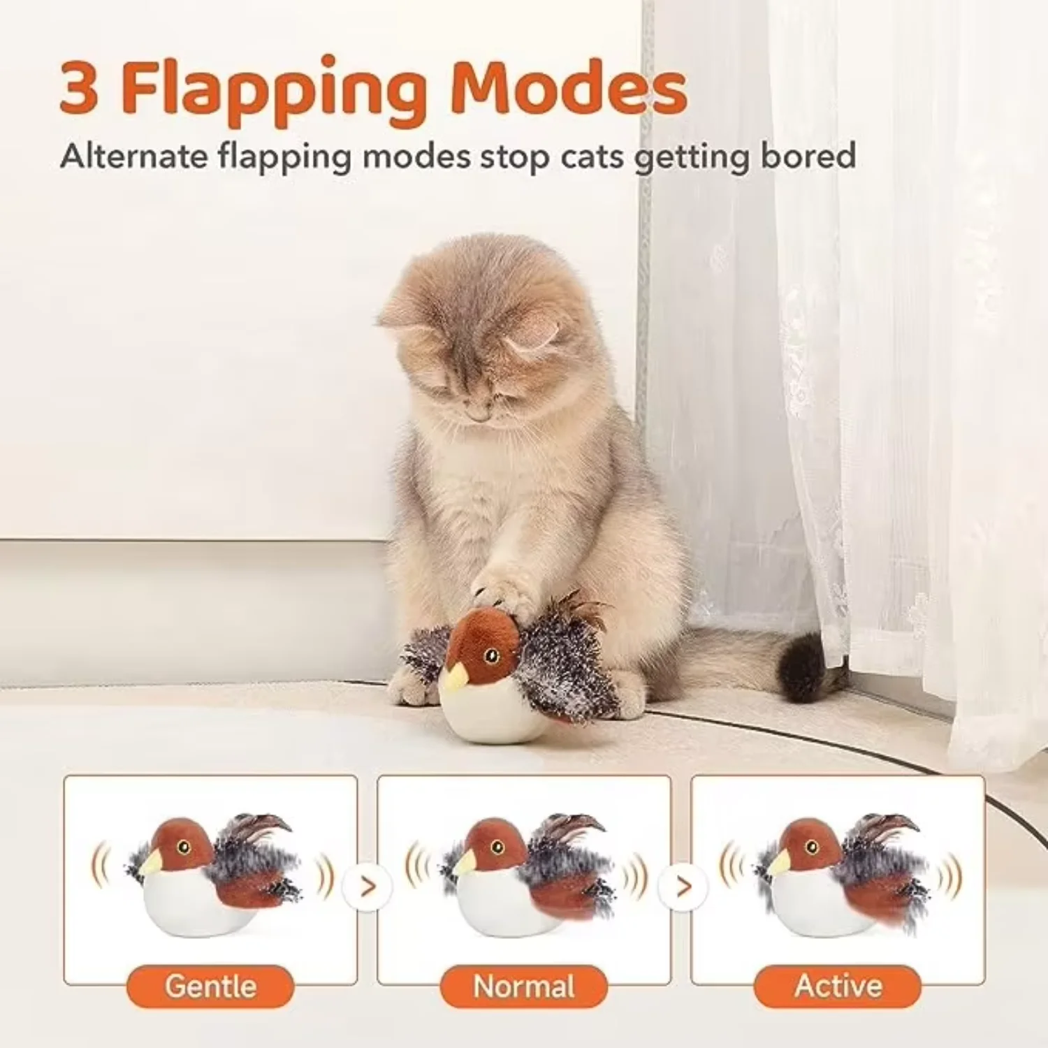 Vogel Interaktives Katzenspielzeug Multi Head Auto Katzen-Teaser-Spielzeug Intelligentes Katzen-lustiges Spielzeug