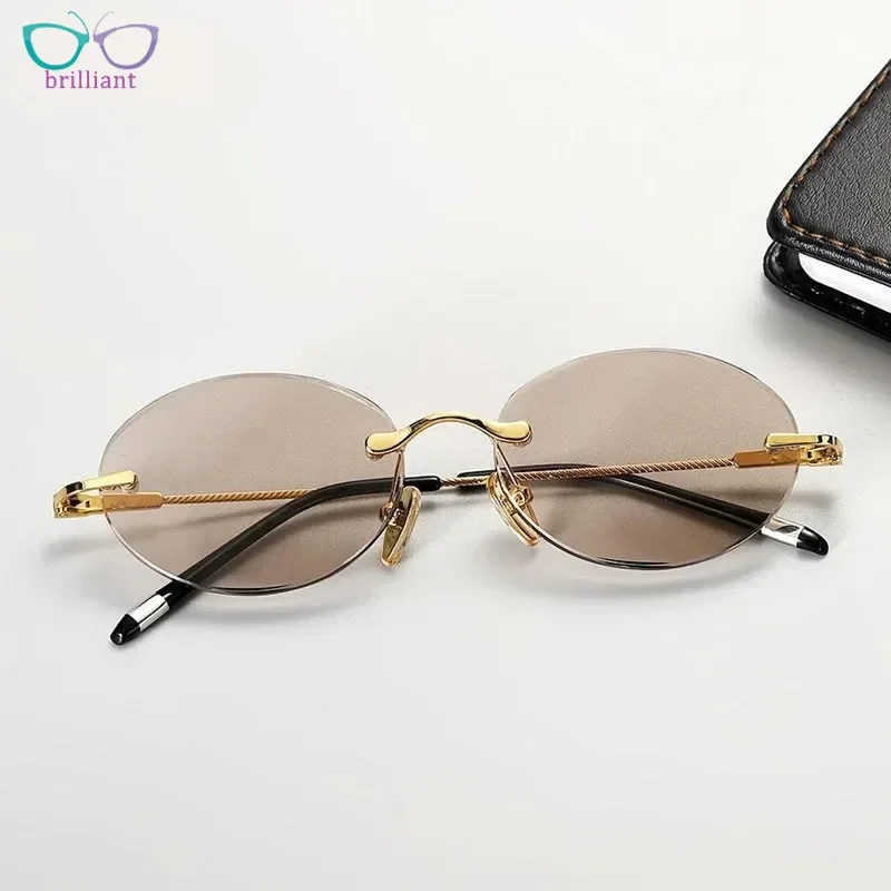 2024 High End Tea Colored Crystal Stone Sunglasses for Men and Women New Fashionable Cool and Eye-catching Crystal Sun Glasses