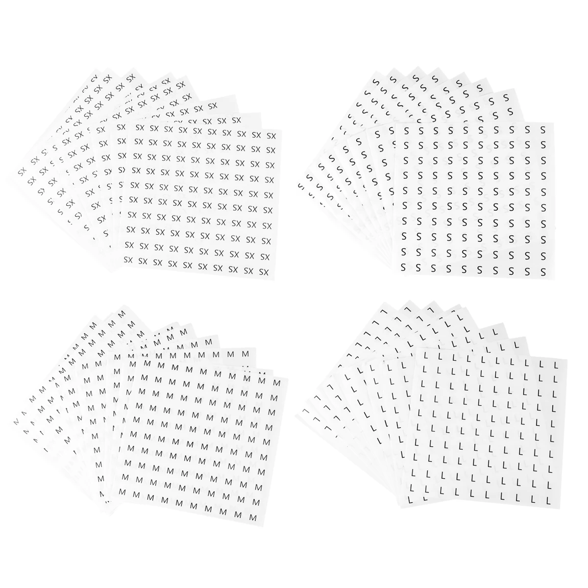 

1000PC Clothing Size Label Round Sticker Size Word White Bottom for Clothes Shoes Hats (XS/S/ /L Each 1000PC)