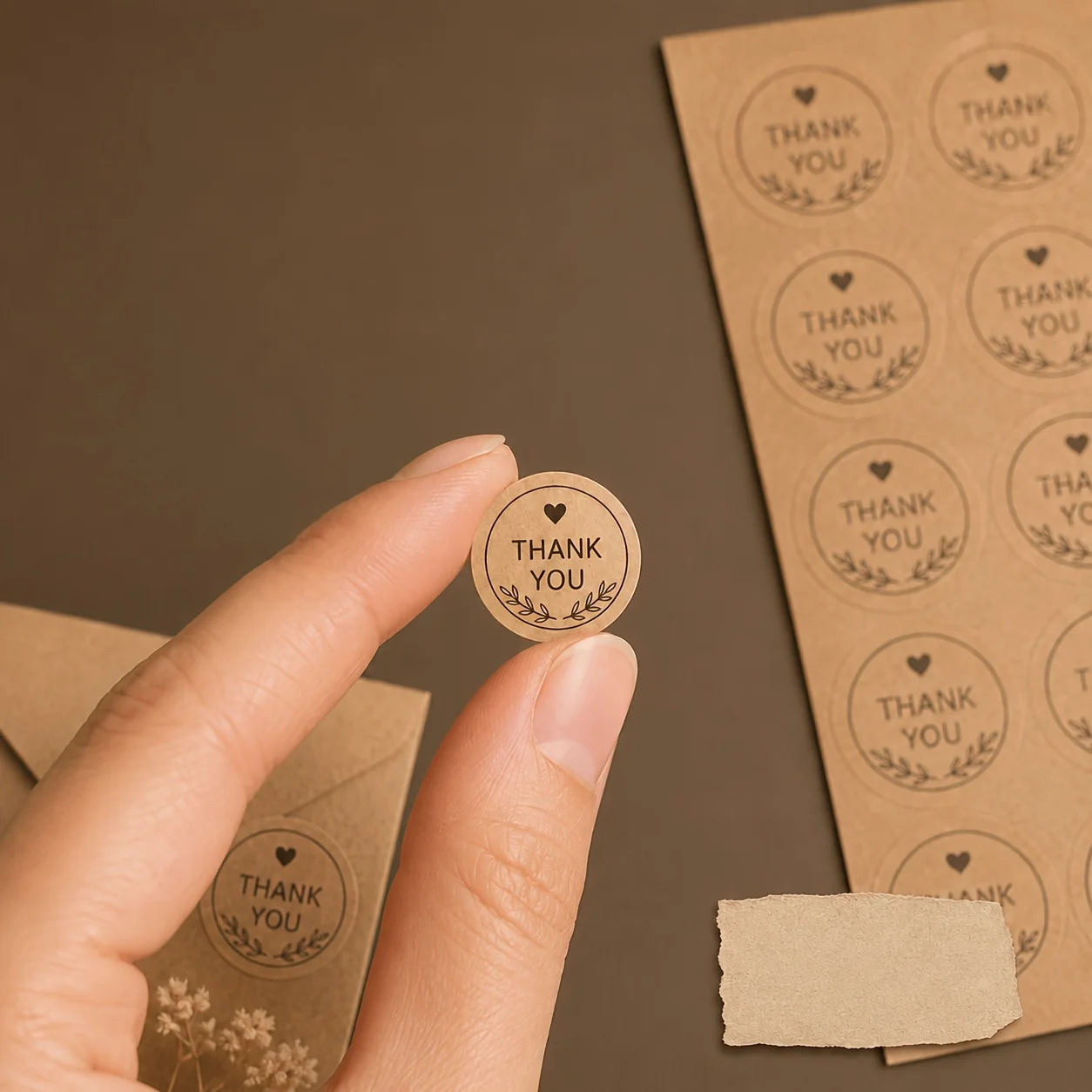 Personalized Custom Kraft Paper Round Stickers, Available in Various Sizes, with the Option to Customize Exclusive Logos and Designs. Suitable for Office Identification, Document Marking, Idol Merchandise, Fan Gift Packs, Journal Collages, and Gift Box Labels. The Material Is Thick and Durable, and the Adhesive Is Strong and Does Not Come Off Easily.