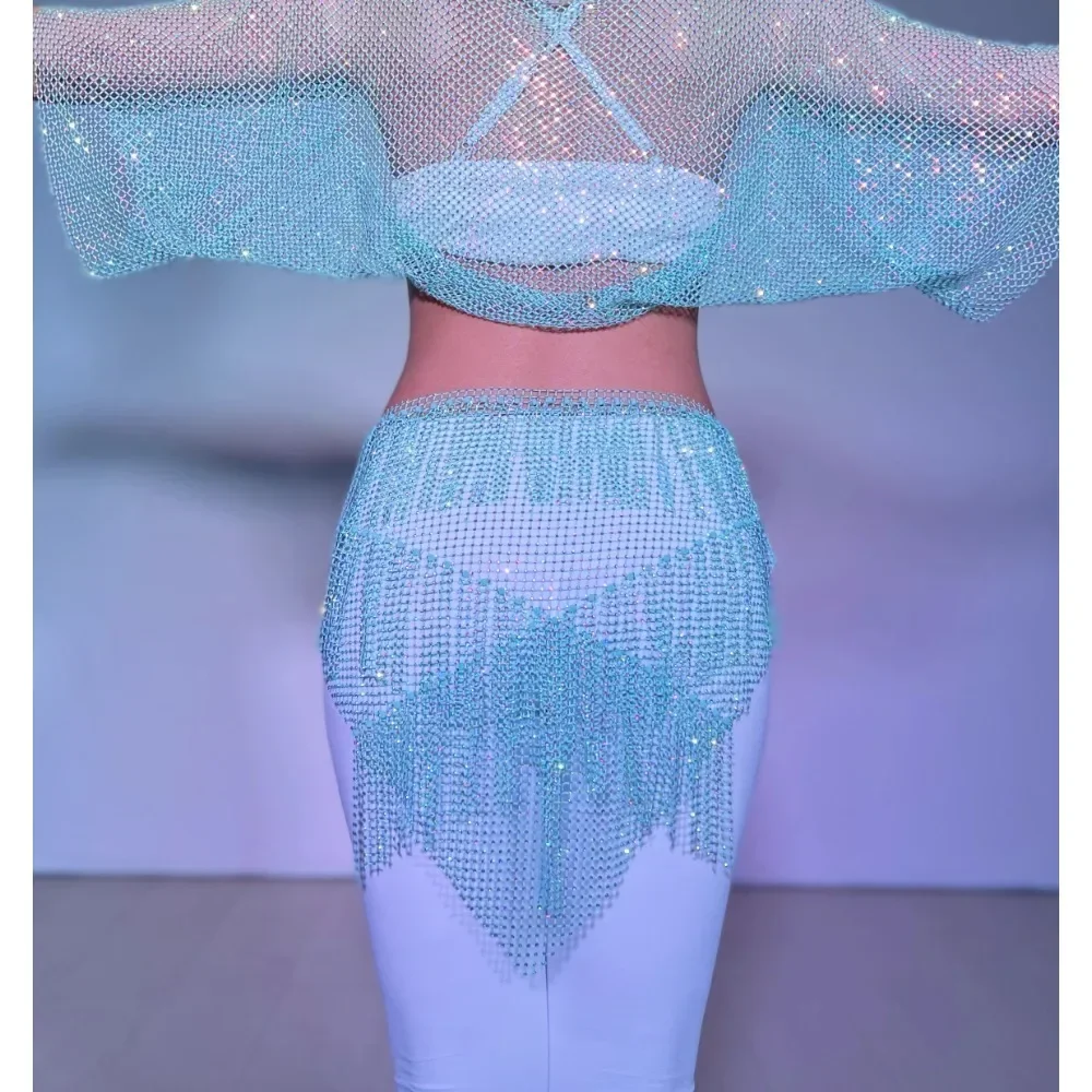 

Customized Belly Dance Waist Chain Mesh Diamond Hip Scarf Accessories Boutique Series Shining Diamond Belly Dance Belt Chain