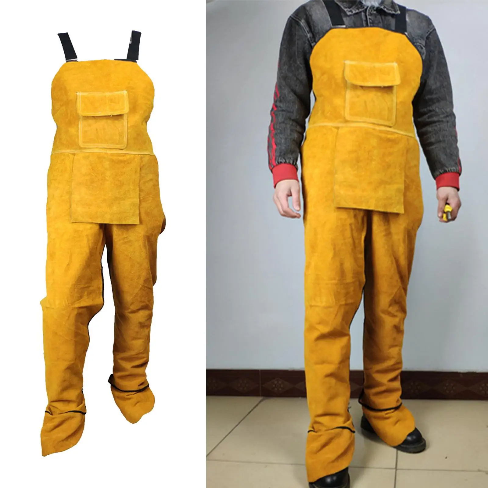 Welding with Pocket Heavy Duty Leg Split Cowhide Welding for
