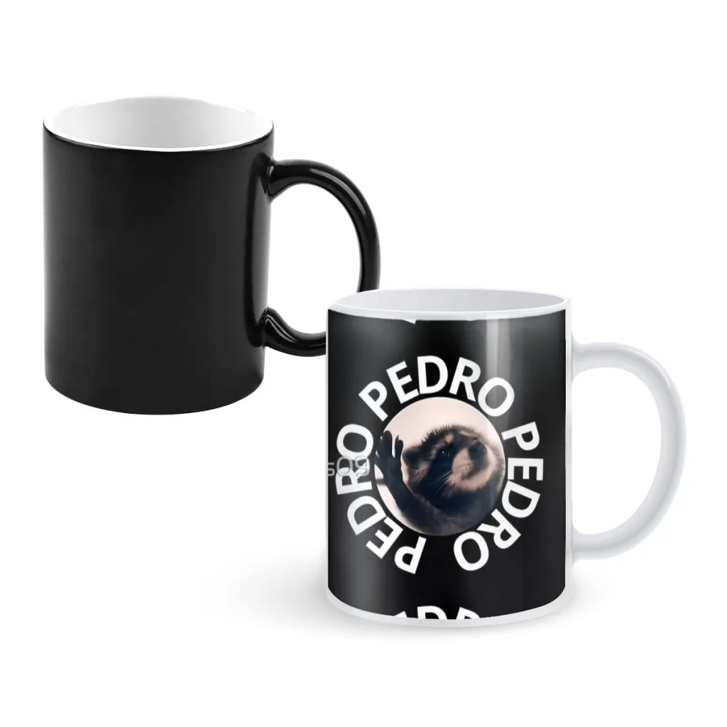 Pedro raccoon, Pedro Ceramics Coffee Mugs Thermal Color-changing Gifts Drinkware Coffeeware 11OZ Ceramic