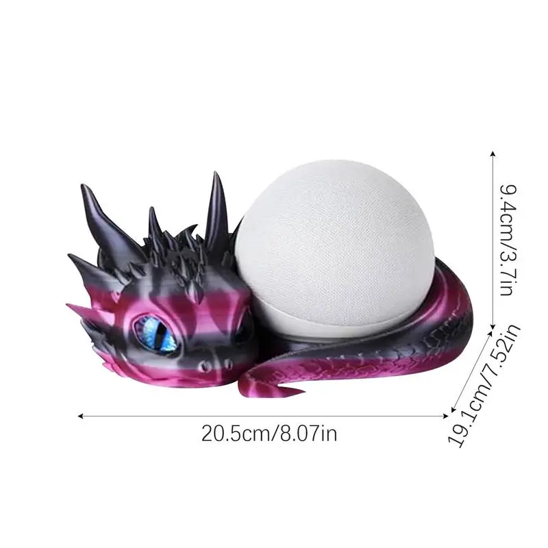 لوجع إلى الوصف قاعدة حامل مكبر الصوت على شكل تنين حامل مكبر الصوت قوس ديكور المنزل طباعة ثلاثية الأبعاد مبتكرة