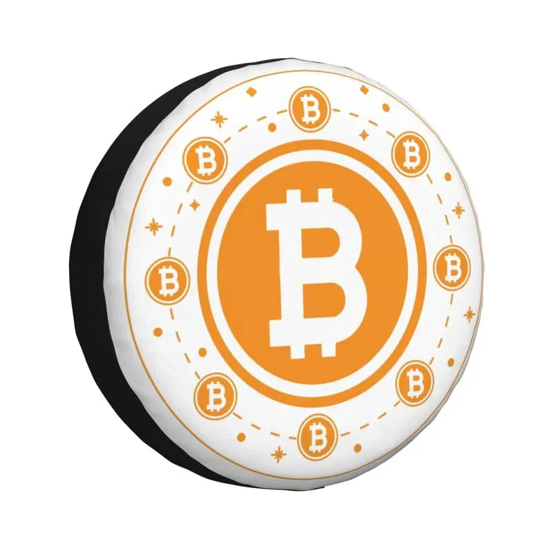 

Custom Crypto Bitcoin Spare Tire Cover for Jeep Honda Cryptocurrency Blockchain SUV RV Trailer Car Wheel Protectors Accessories