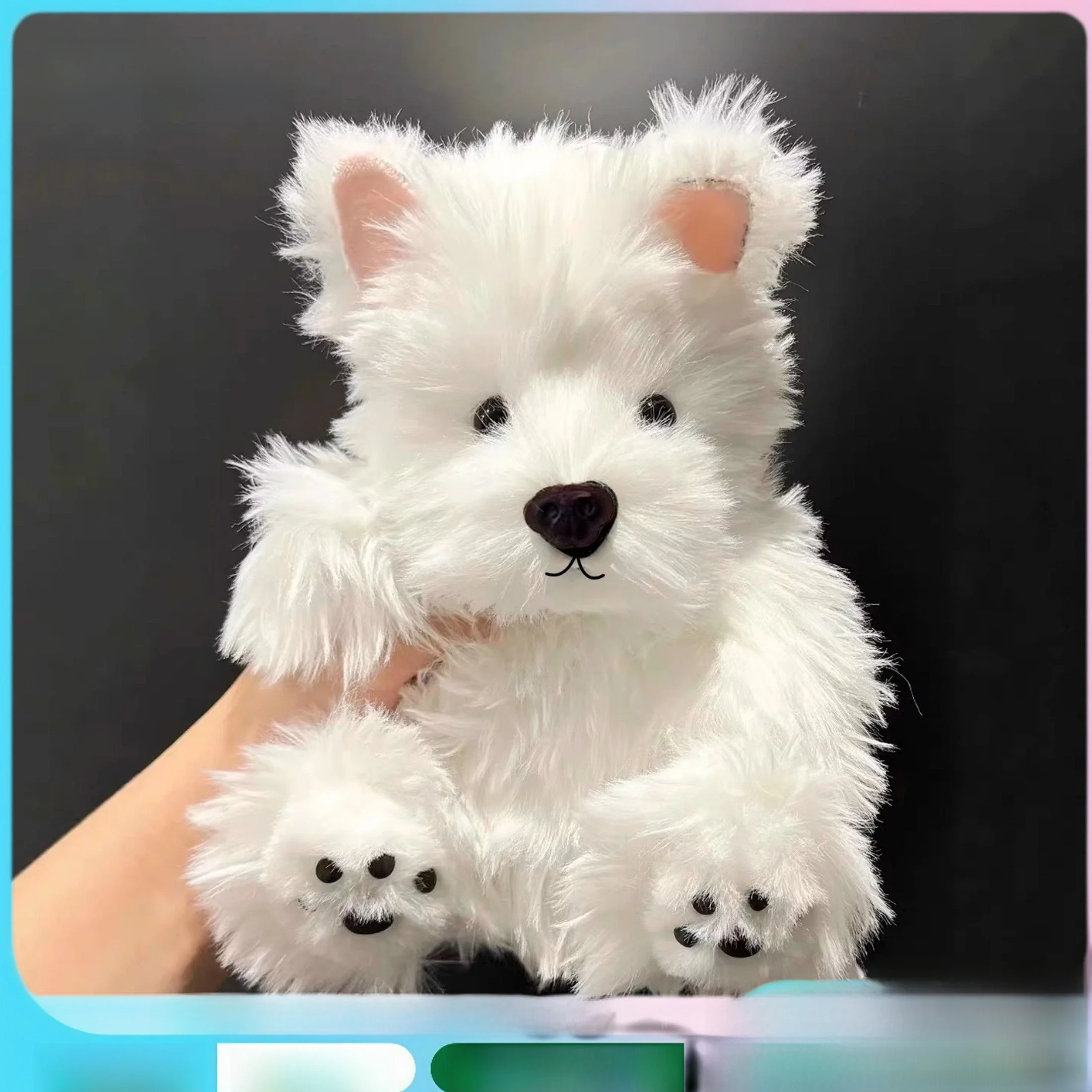 

SINAEEY Soft Cute West Highland Plu Doll Cisas Gift Girls Pillow Cartoon Character Stuffed Toy Universal Age PP Cotton