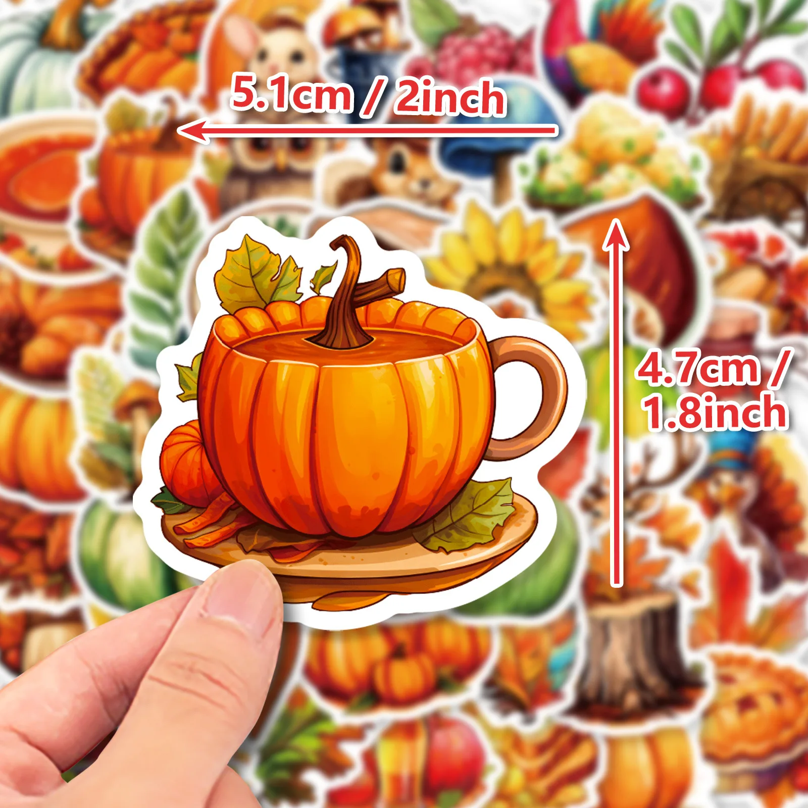 500pcs Thanksgiving Day Turkey Pumpkin Squirrel Cartoon Sticker DIY Laptop Luggage Skateboard Graffiti Decals Fun for Kid Toys