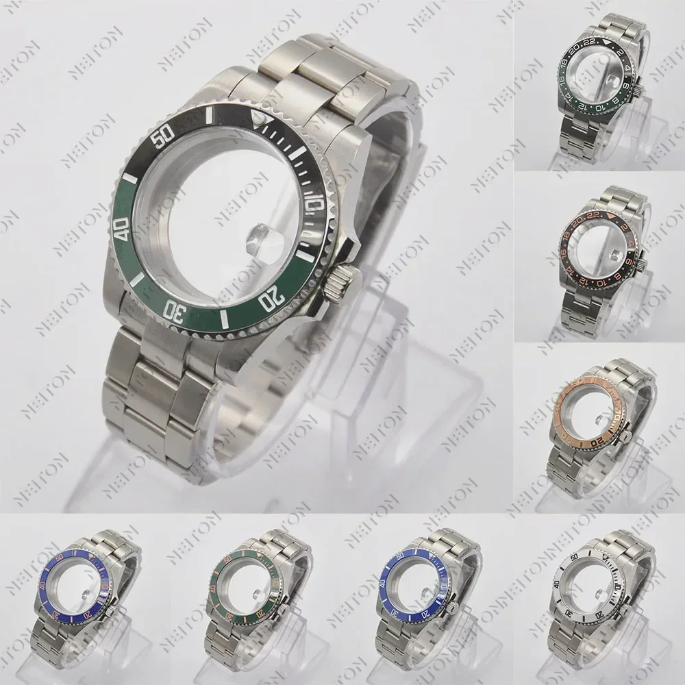 40mm Black PVD NH35 Case  Black Fit ETA2836 NH35/36 Mingzhu DG2813/5833 Miyota 8215/8205 Back Transparent Glass