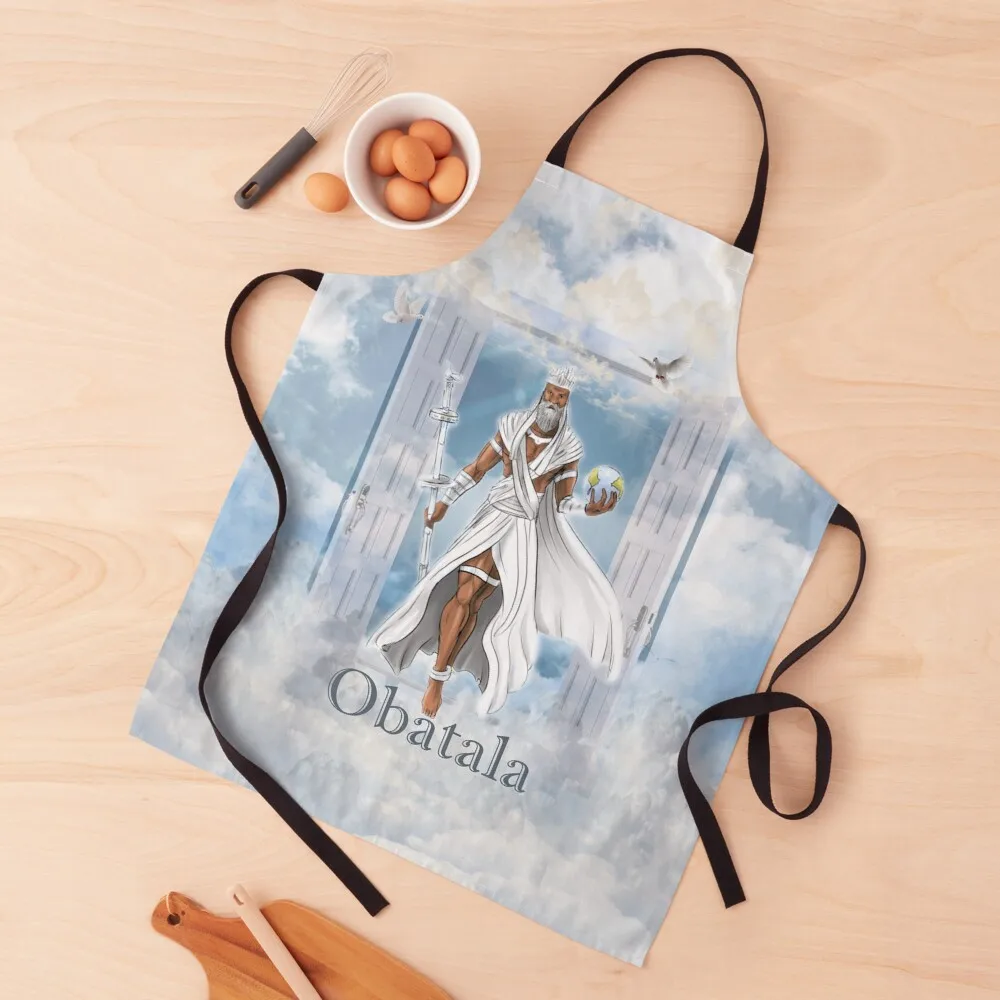 

Obatala the God of Creativity and Wisdom in the Yoruba Pantheon Apron Men kitchen Kitchenware Barista Chef Uniform Woman Apron