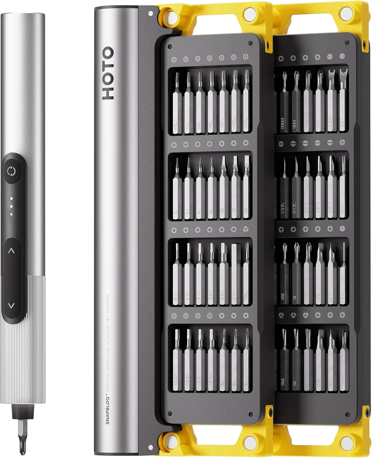 スナップブロック ™   S-A01 3.7Vミニ電動ドライバー、56ビット、3段階トルク設定、250RPM、LEDライト、電子機器修理ツールキット