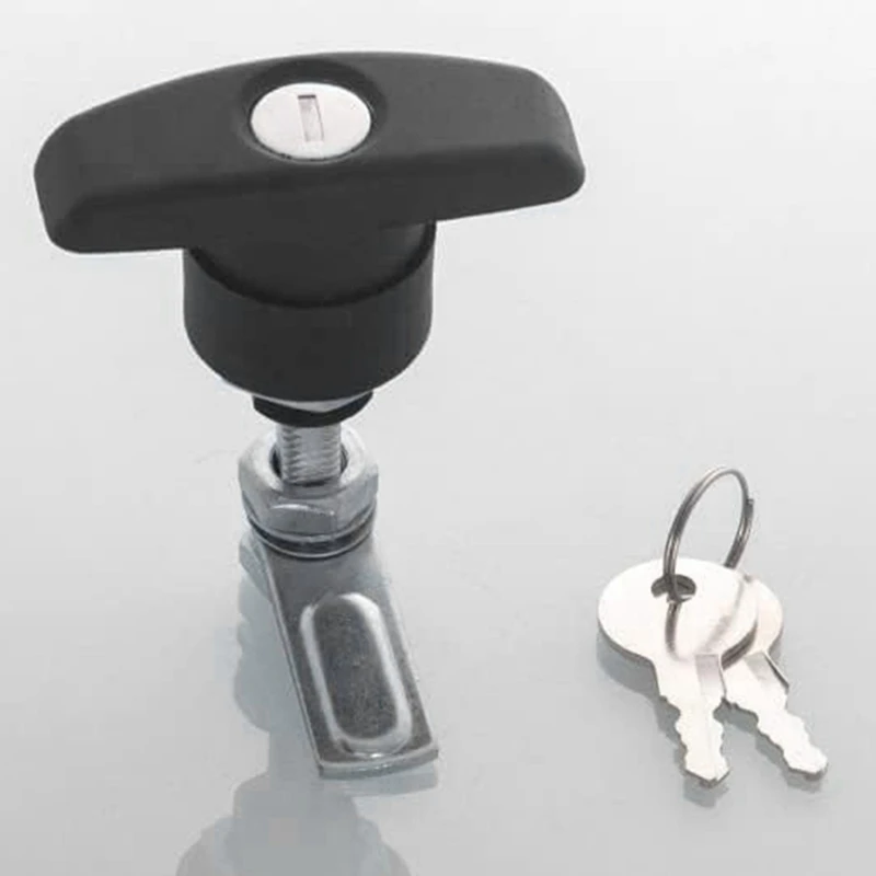 2 RV Trailer T-Handle Locks Cam Locks, Cabinet Locks, Drawer Locks, Rear Fixed T-Handle Locks, Shed Door Locks