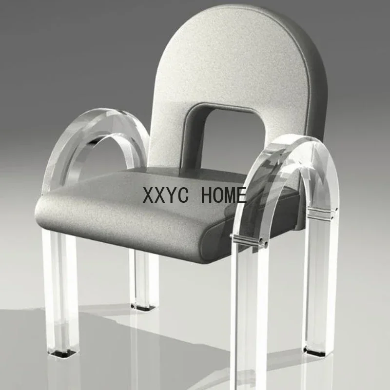 

Italian Simple Acrylic Material Transparent Couch Gradient Armchair Home Dining Chair