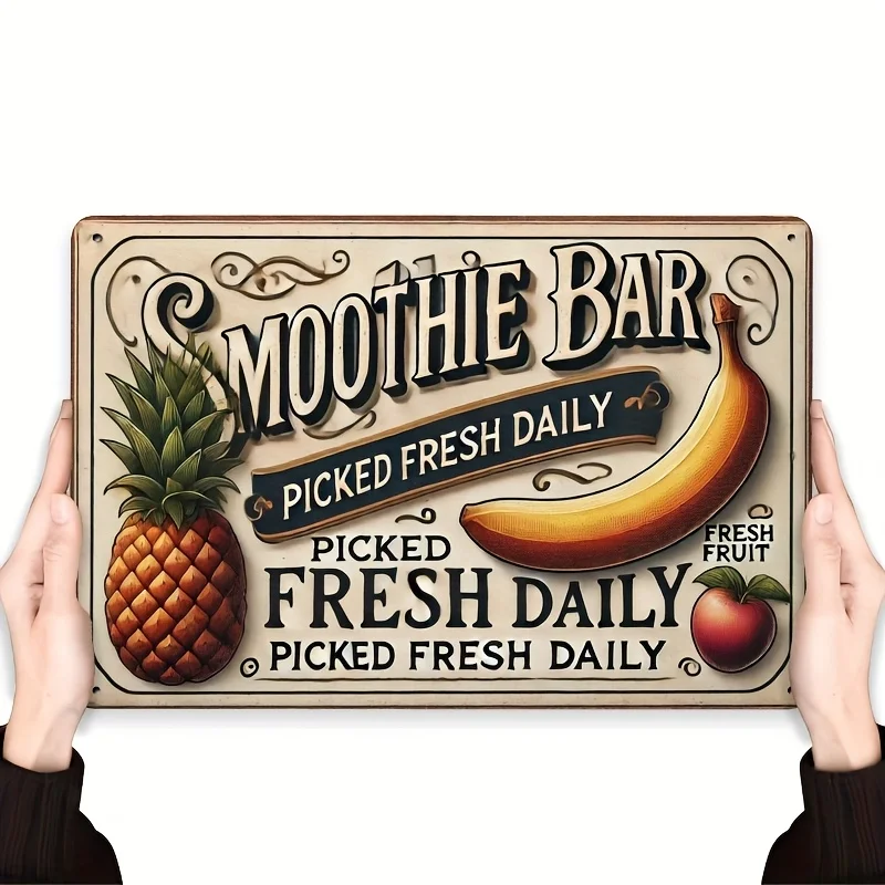 A Metal Sign for 'Smoothie Bar' - Suitable Indoor And Outdoor Hanging Decoration, Perfect Home, Kitchen, Restaurant, B