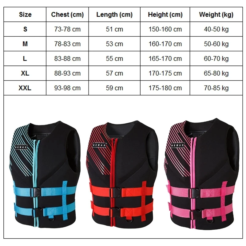 Neoprene Adult Life Jacket Buoyancy Vest Men and Women Water Sports Fishing Surf Swimming Buoyancy Life Jacket Safety Vest