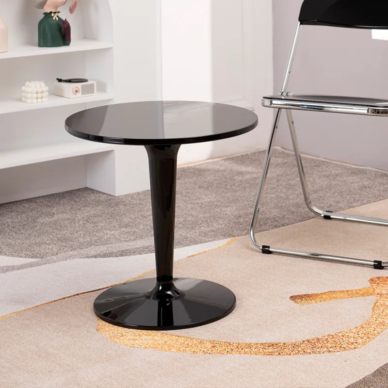 Acrylic edge table, Nordic simple creative fashion corner table, modern small round table to negotiate coffee table, transparent
