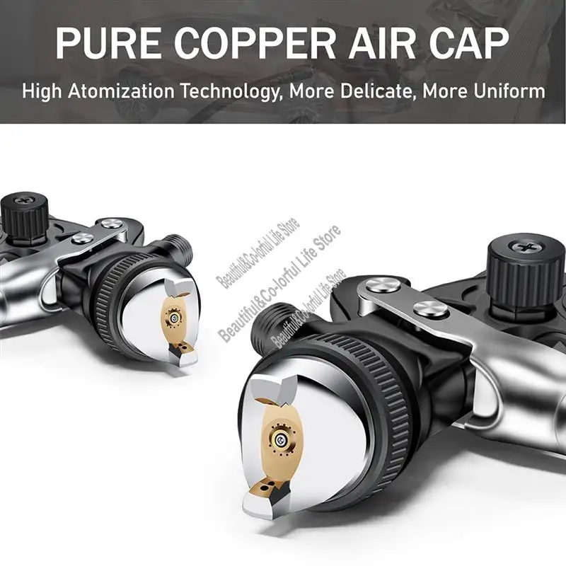 Pistolet de pulvérisation d'air HVLP avec buses de 1.7/2.0 Mm-Mini Kit de pistolet de pulvérisation de peinture automobile pour les projets de peinture automobile-LICG