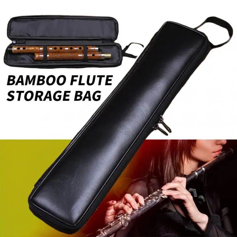 Bolsa de flauta portátil impermeable de cuero Pu, bolsa de almacenamiento de instrumentos, engrosadas baquetas de saxofón, accesorios para