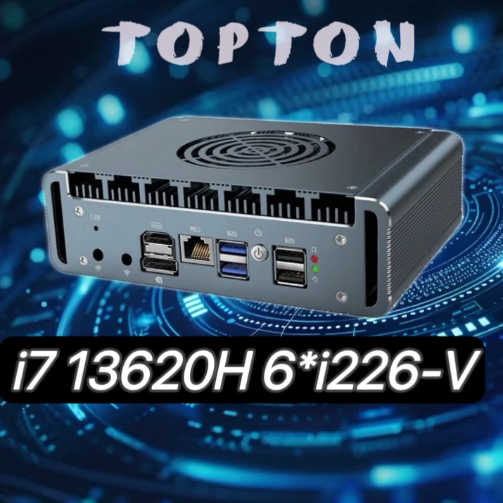 Intel i7-13620H 6xi226-V Брандмауэр Компьютер Мини-ПК 2xDDR5 NVMe Proxmox pfSense OPNsense