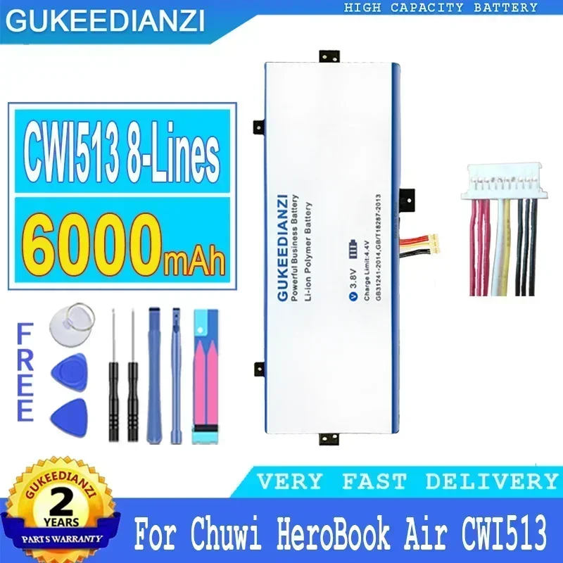 High Capacity Replacement Backup Battery 6000mAh   For Chuwi HeroBook Air CWI513 11.6 inch MB2455012 NV-3492107-2S 3791229