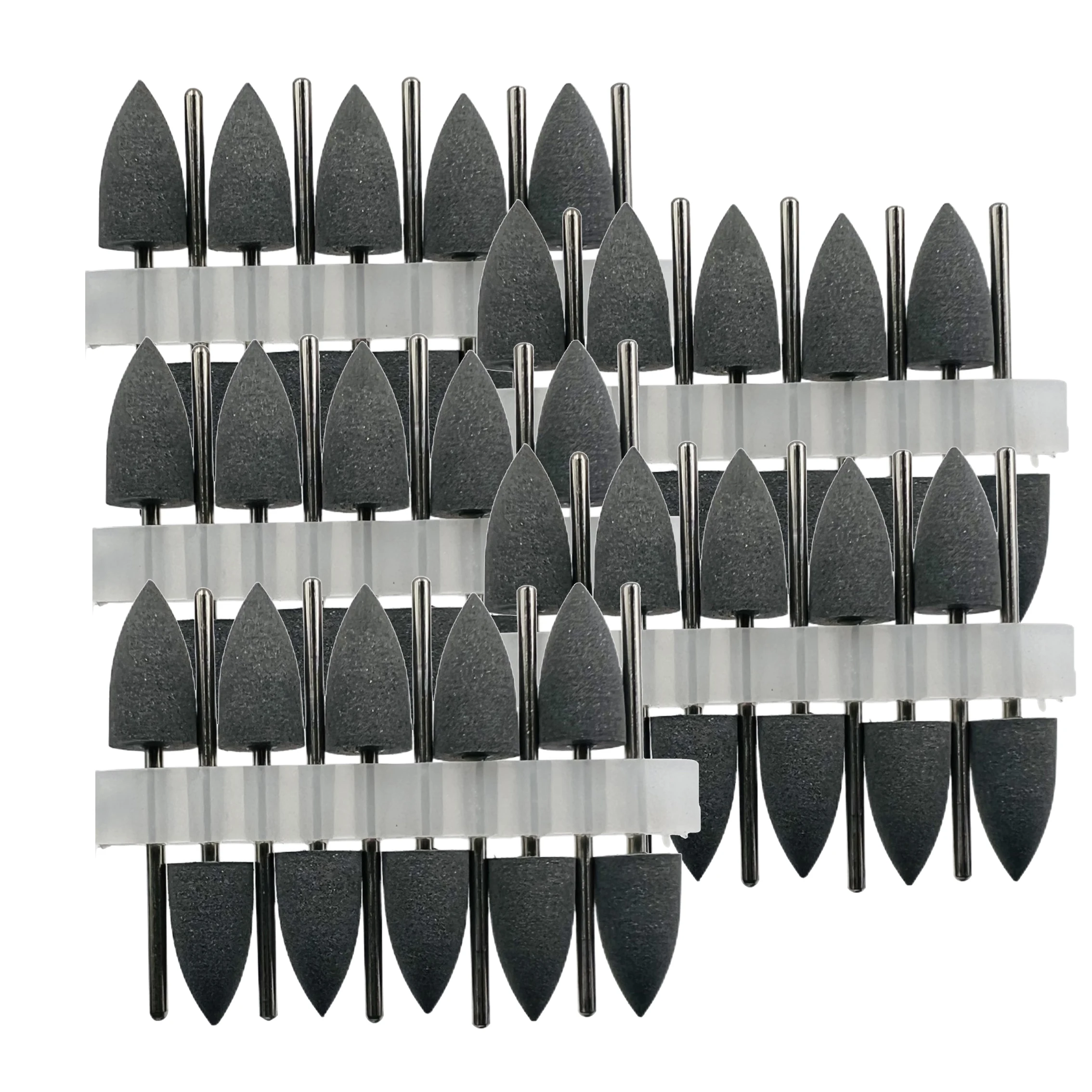50pcs Dental Lab Silicone Rubber Polishers Diamond Polishing Burs 2.35mm Gray