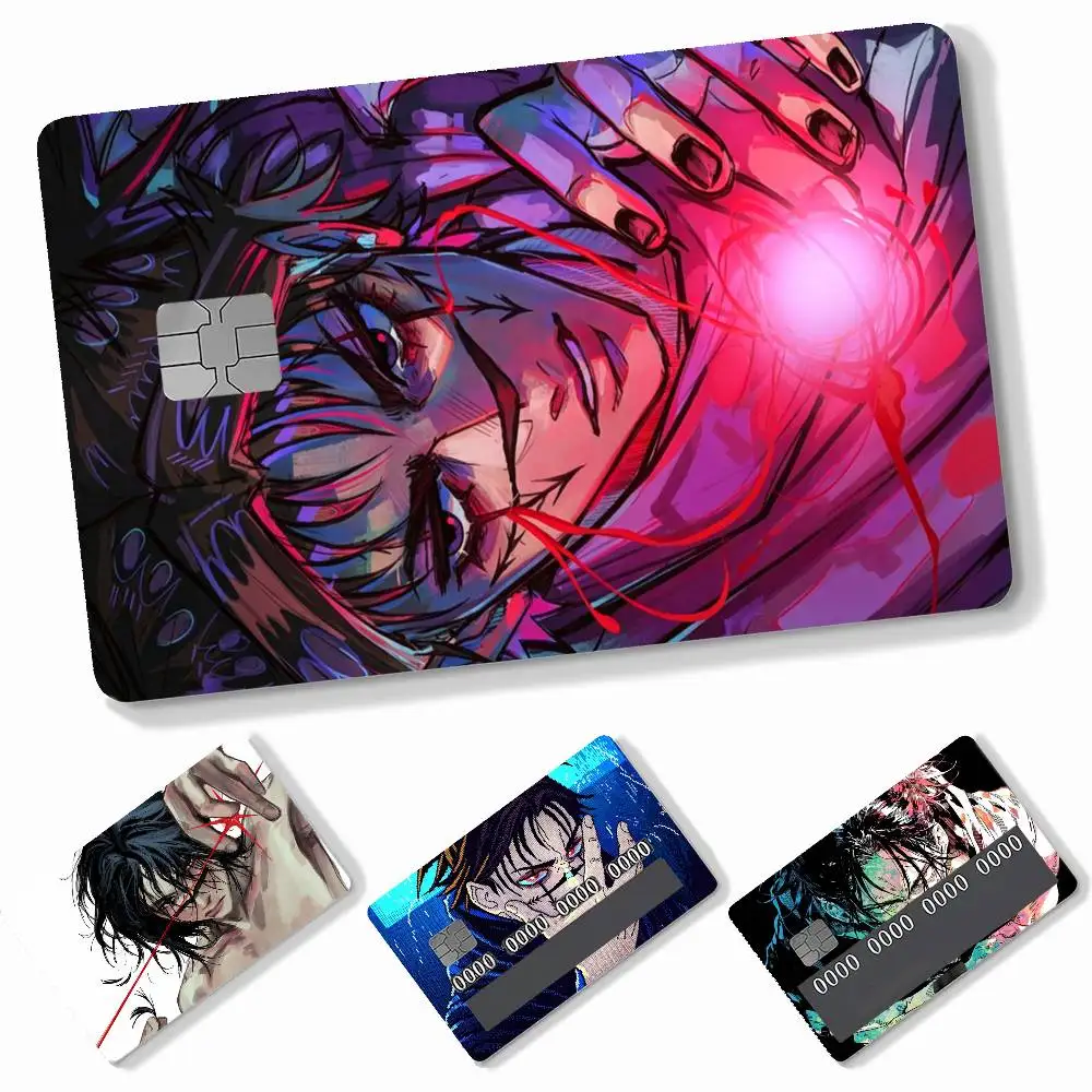 Anime Choso 4pcs Credit Card Skin Stickers Suitable for Bank Debit Subway Bus Transit Pass Decorative Cover
