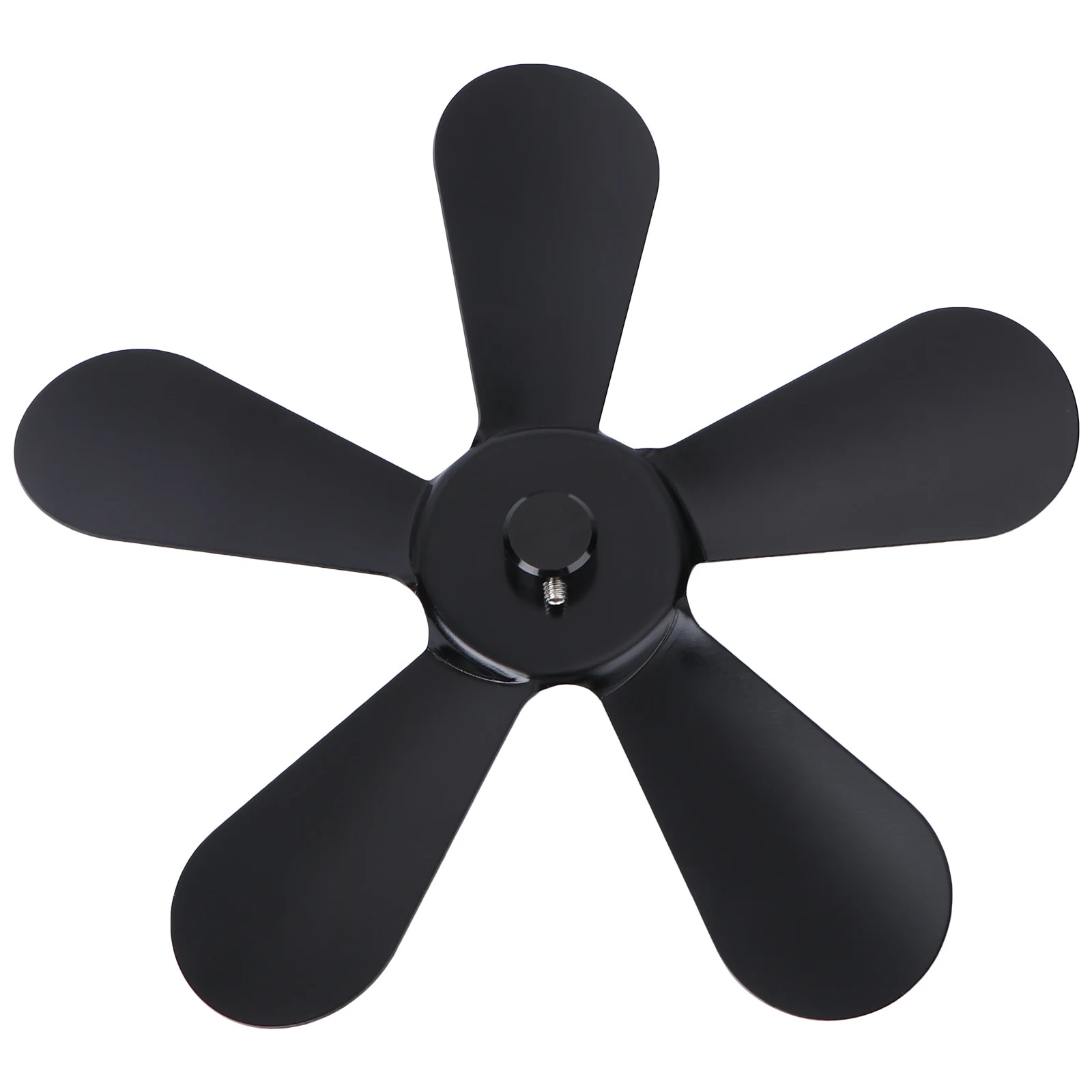 1pc Aluminum Fan For Fireplace Stove Heat Powered Silent Warm Air Circulator Metal Fan Blade Accessory Black