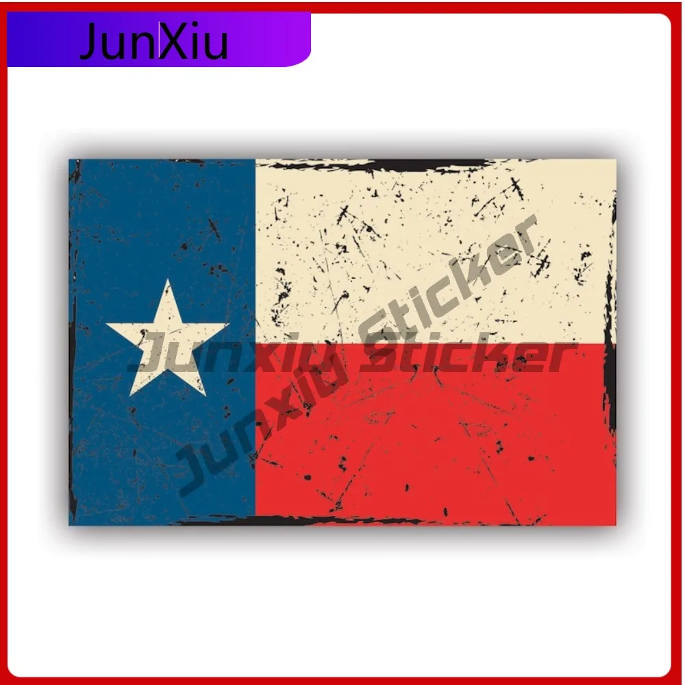 

Vintage Texas Flag Sticker Creative Decals Lone Star Distressed Texas Flag Sticker Tx Anime Style SUV Use Waterproof Vinyl De