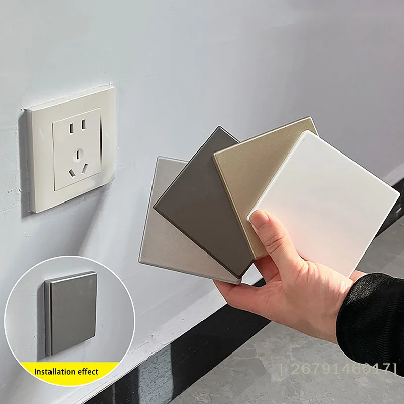 

【YY26】Self-adhesive Switch Socket Decorative Panel Plate Wall Hole Cover ABS Universal Blank Panel Cover Home Hardware