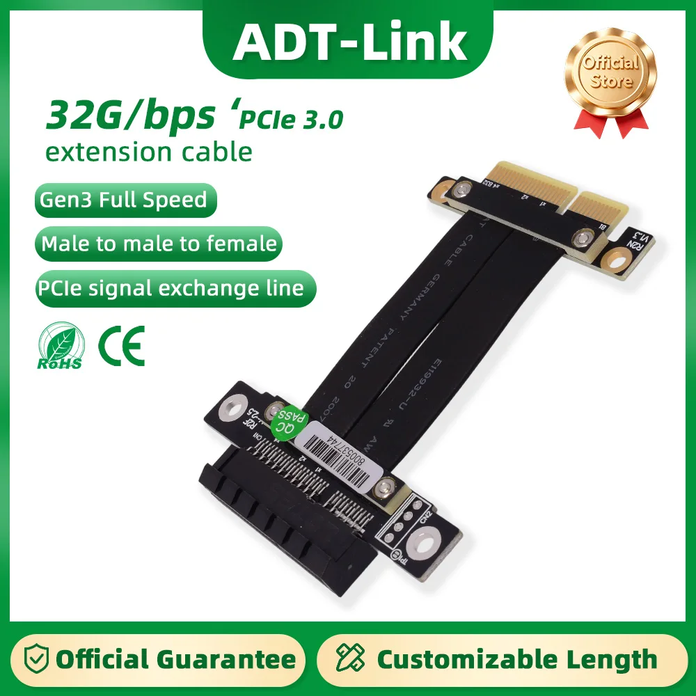 

ADT-Link PCI Express 3.0 X4 к X4 Riser «папа-папа» Pcie TX-RX Обмен сигнала Tx-Tx Адаптер прямого удлинителя кабеля-переходника