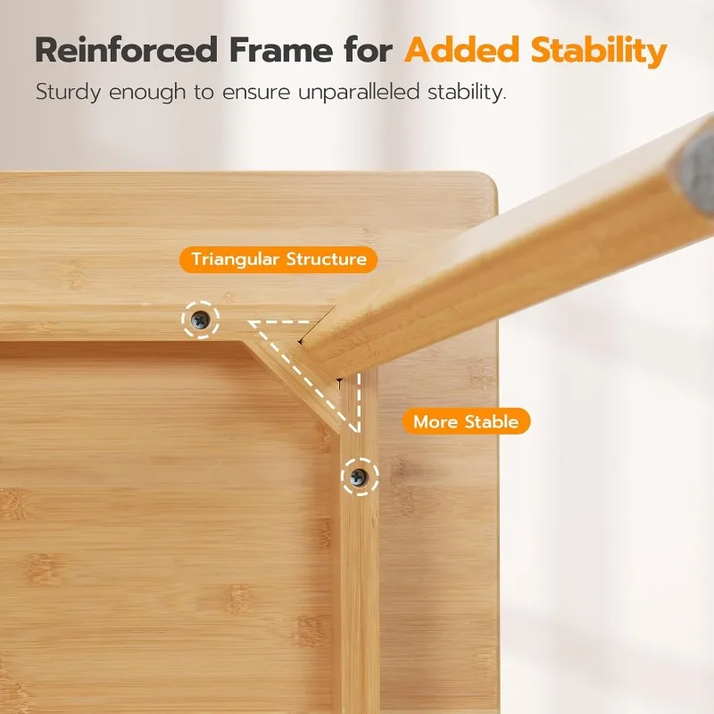 Bamboe eettafel, vierkante eettafel voor 2 personen, keukentafel van 27,6 inch voor kleine ruimte, schrijftafel, eenvoudig te monteren, om te dineren