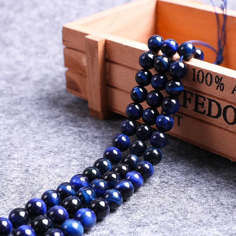 

Starry tiger's eye loose beads, DIY jewelry accessories, blue tiger's eye round beads, colored tiger's eye loose beads