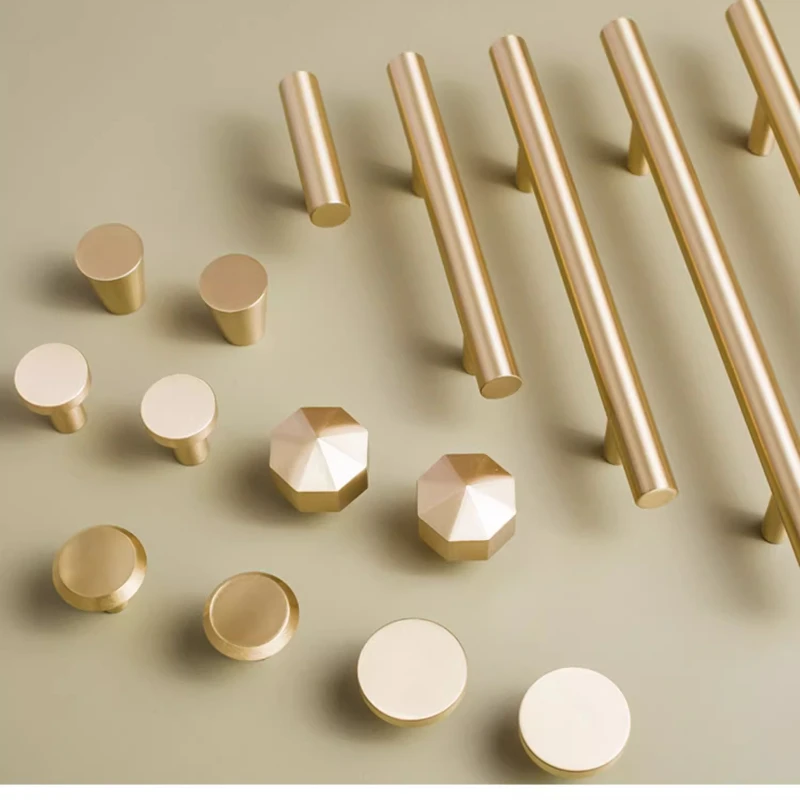 النمط الأوروبي الحد الأدنى الصلبة النحاس خزانة DIY بها بنفسك مقبض سحب الكلاسيكية الفاخرة درج الذهب مقبض خزانة الباب مقبض طويل #2