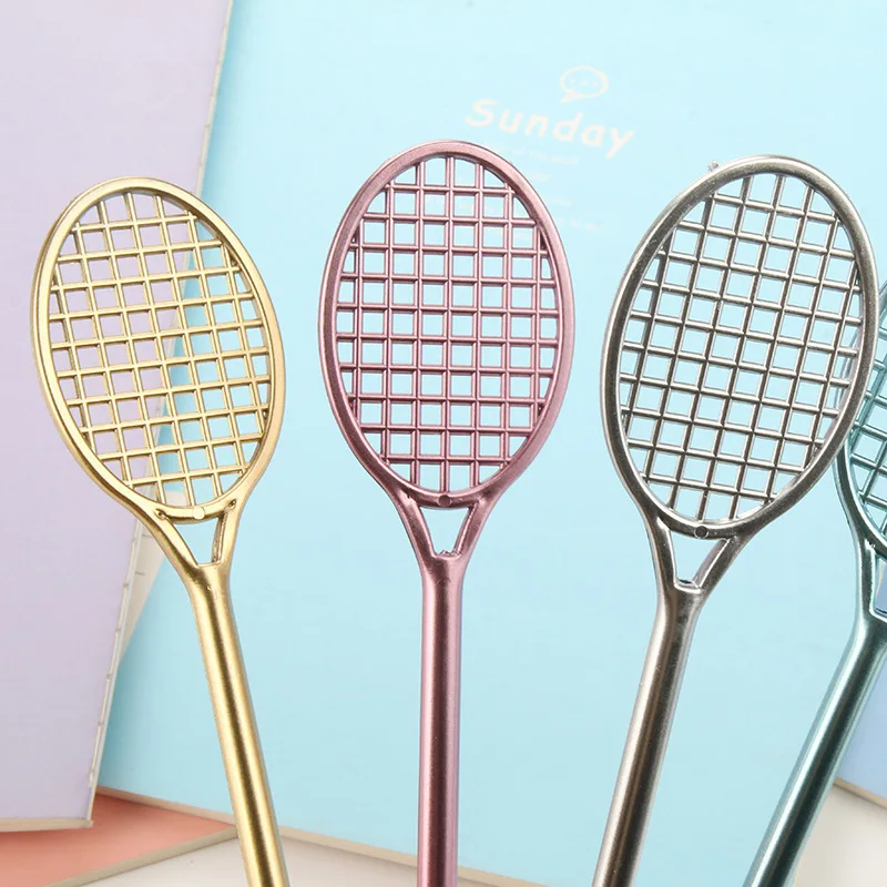 4pcs/pack Creative Badminton Rackets Style Gel Pens Cute Office Supplies