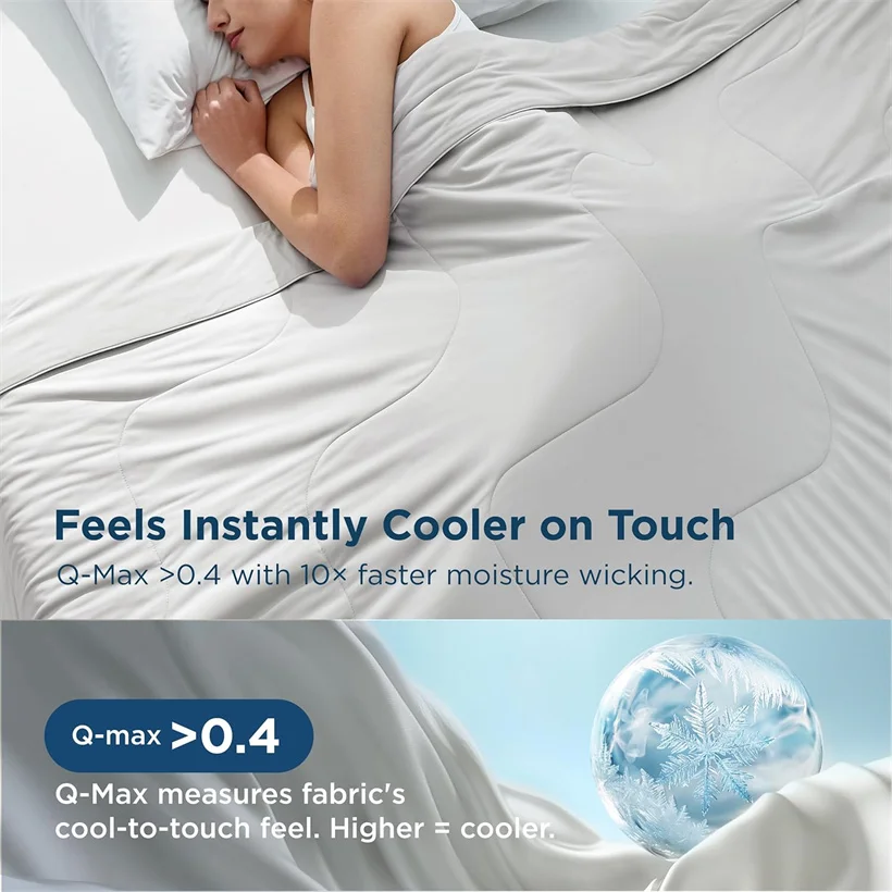 Cooling Ice Silk Summer Quilt Double Side Cold Tech Blanket Lightweight Breathable Washable Air Condition Comforter for Adults