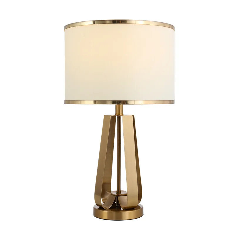 

Nordic American desk lamp warm bedroom simple modern living room model room bedside creative post-modern gold lamps