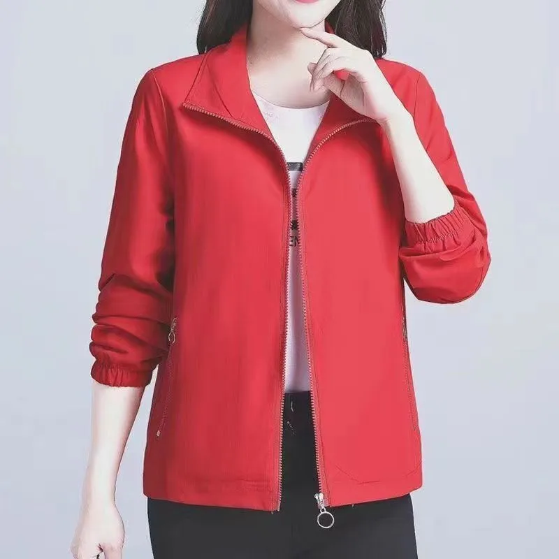 Double Jacket Women's 2027 New Korean Windbreaker Loose Slim Female High-end Joker Short Coat Spring Autumn Mother Overcoat