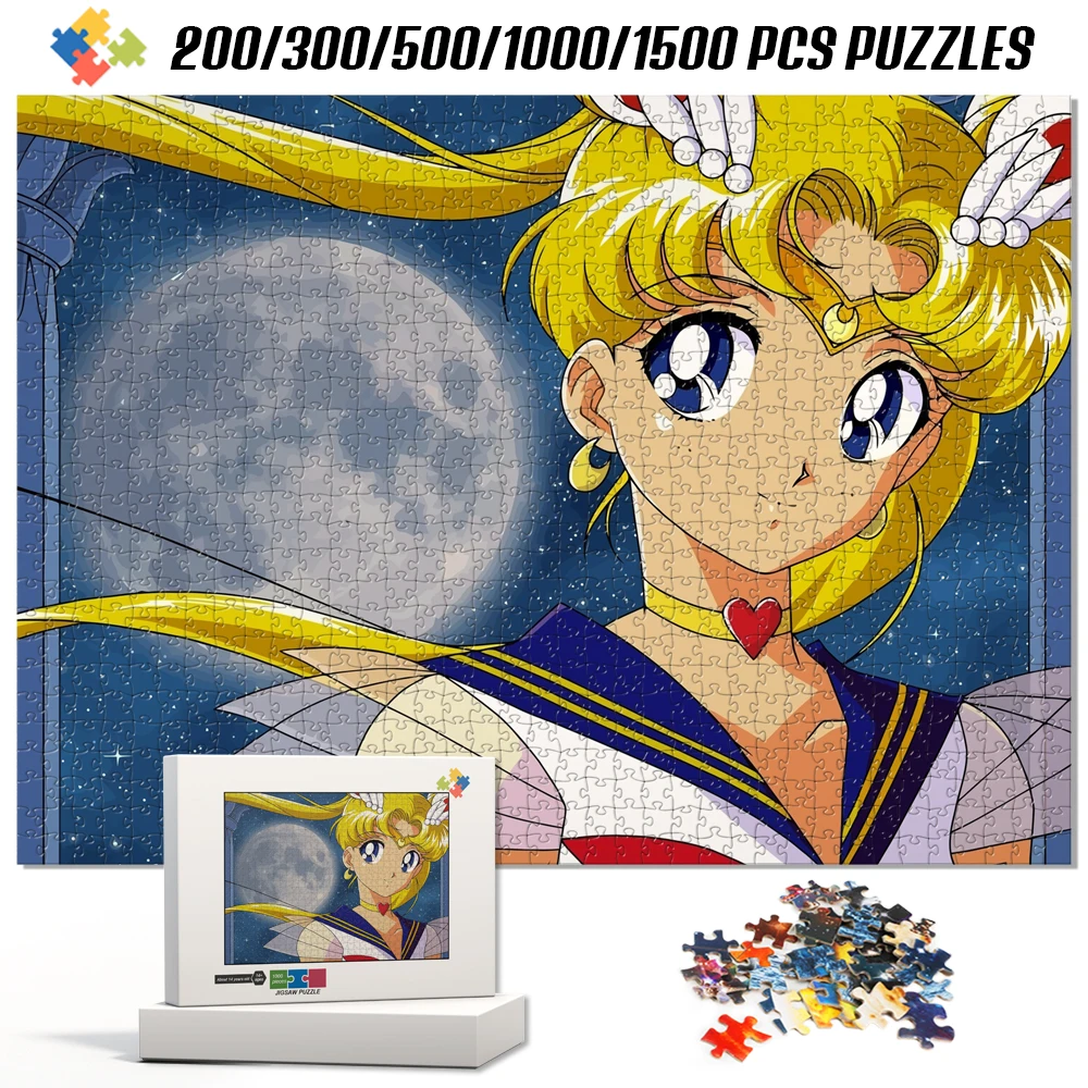 Handmade Diy Jigsaw Puzzle Toy Sailor Moon 108/200/300/500/1000/1500Pcs Smulti-Size Cardboard/wooden Jigsaw Puzzle Toys for Kids