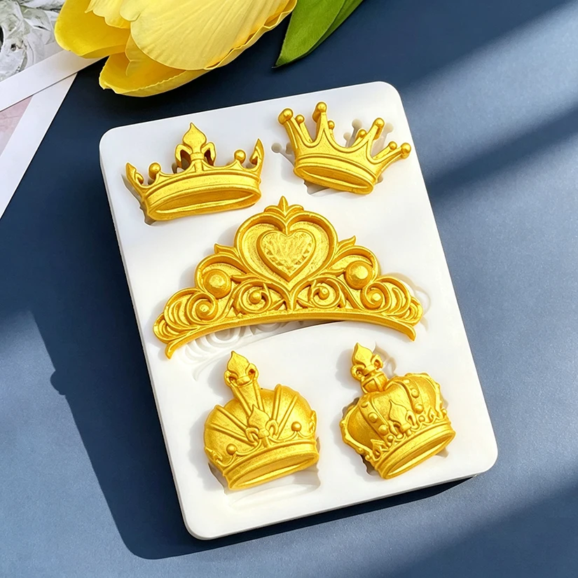 Crown Silicone Cake Baking Mold Sugarcraft Chocolate Cupcake Resin Tools Fondant Decorating Tools